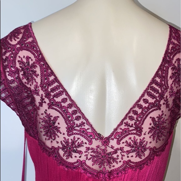 Hot Pink Pleated Maxi Dress by Catherine Deane - Picture 3 of 11